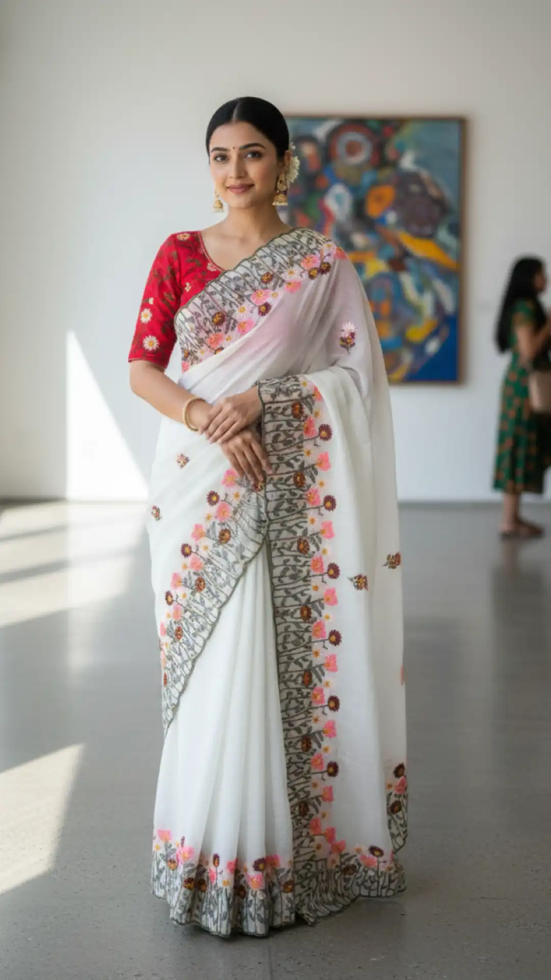 RC1 Vol 65 Soft Wrinkle Crush Embroidery Saree 02 Pcs Set