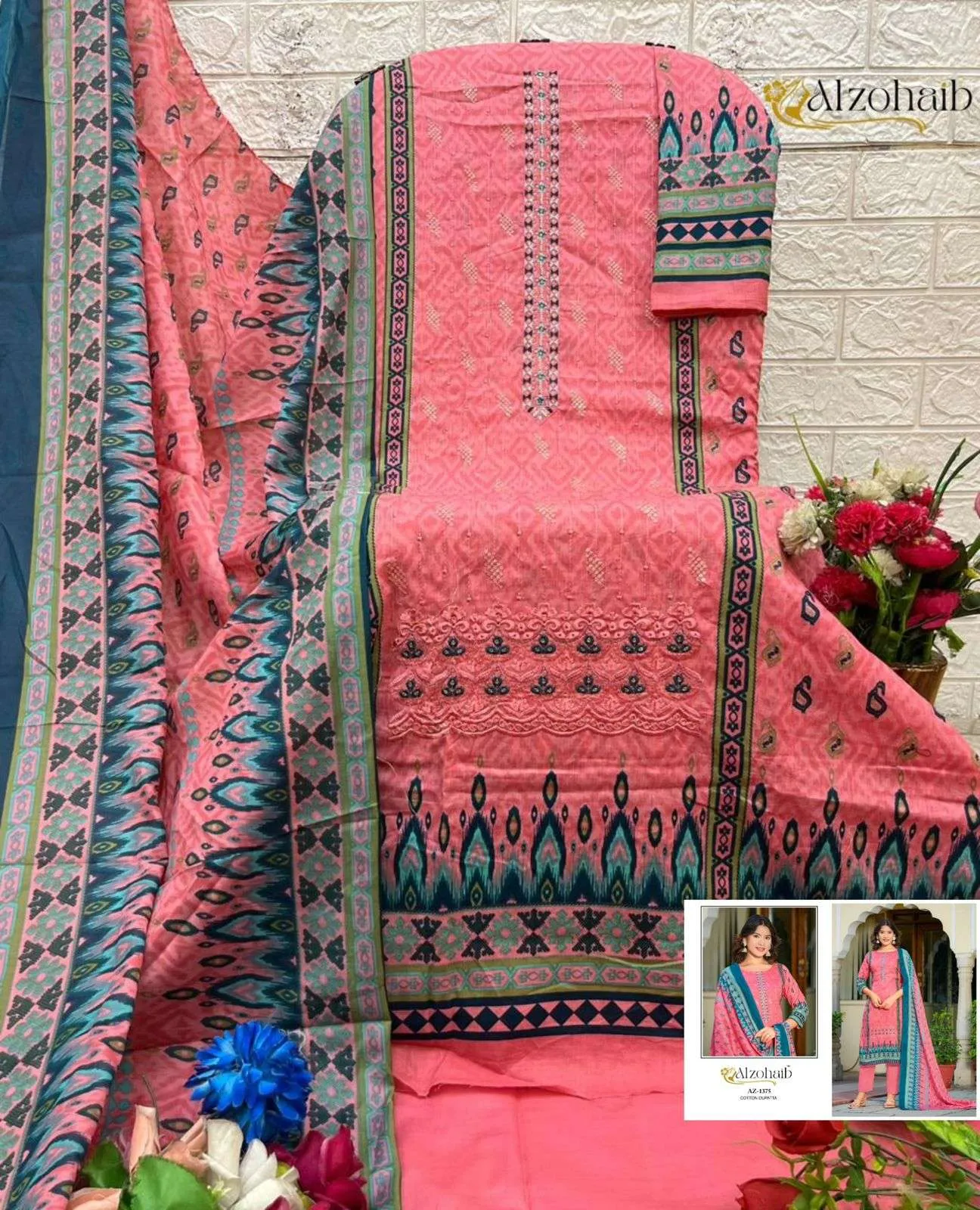 Al Zohaib Design No - 1374-1375-1376-1377 Pakistani Suits