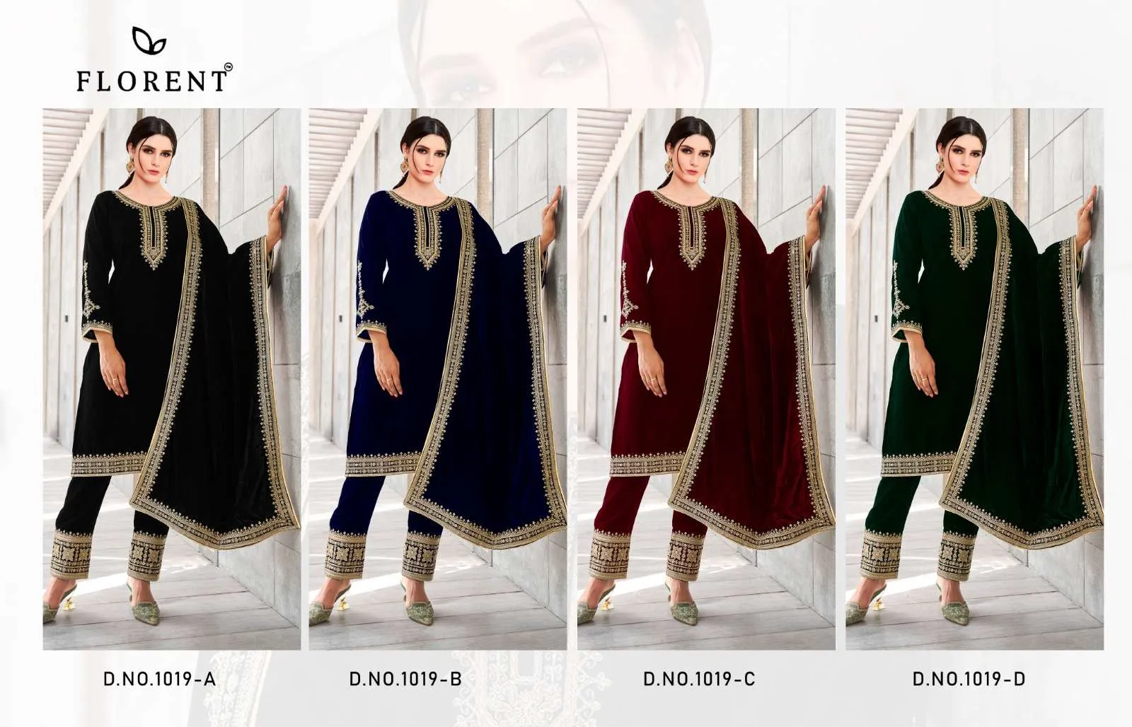 Florent Tm Design No - 1019 Abcd Pakistani Suits