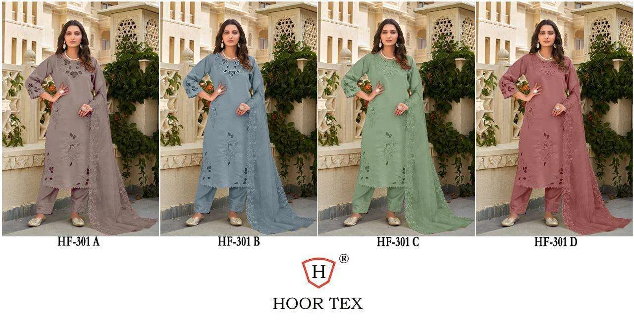 Hoor Tex Design No - Hf 301 A-d Pakistani Suits