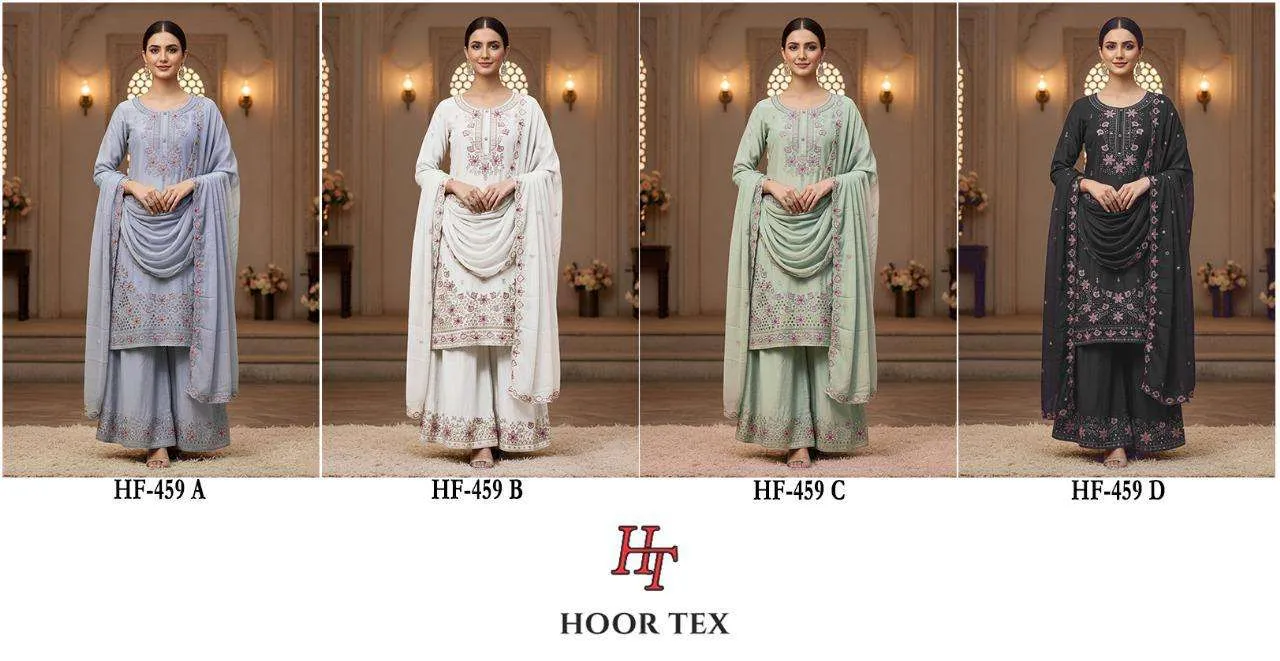Hoor Tex Design No - Hf 459 A-d Pakistani Readymade Suits
