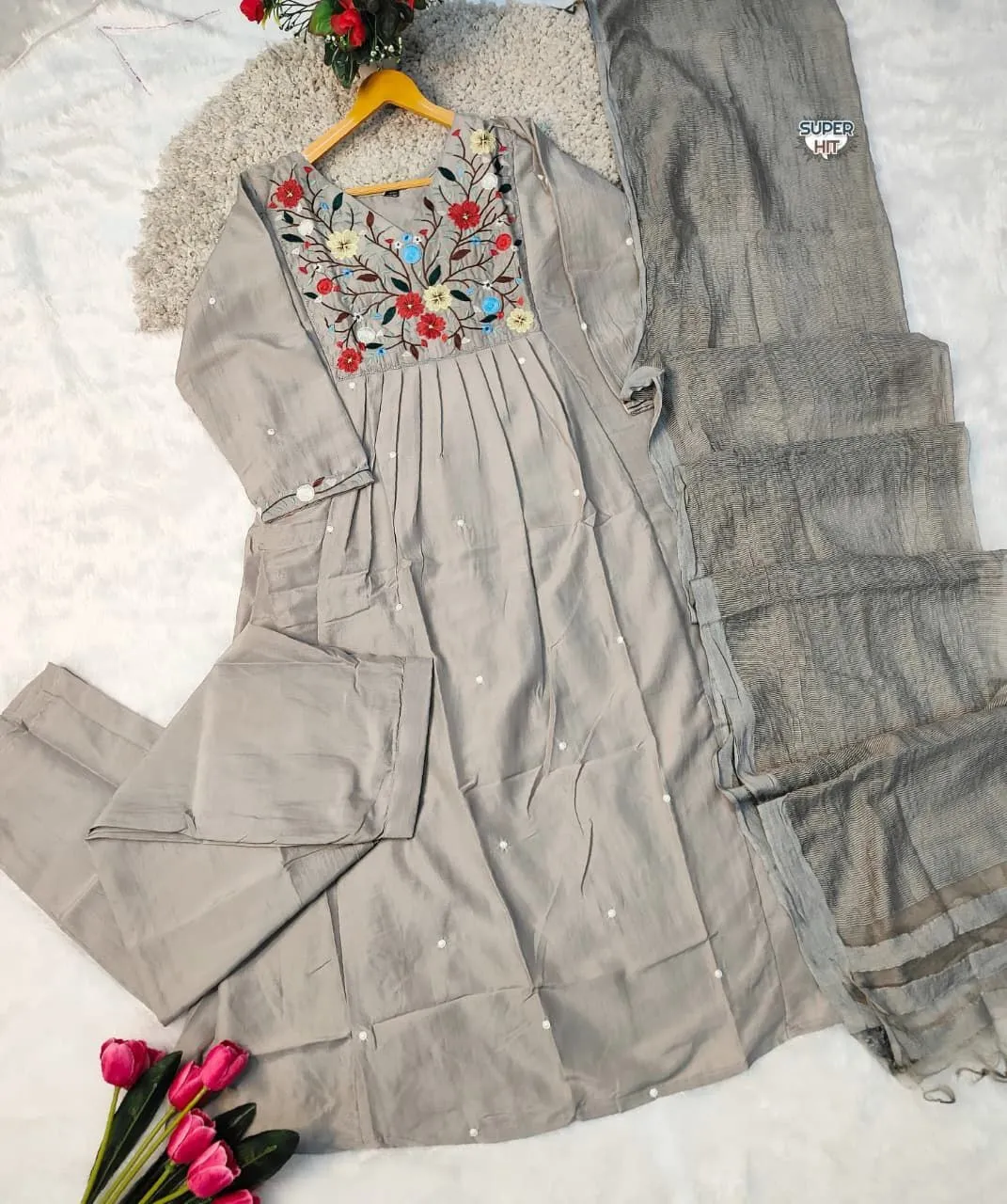 Laxmy 3001 Viscose Chinon Embroidery Readymade Dress