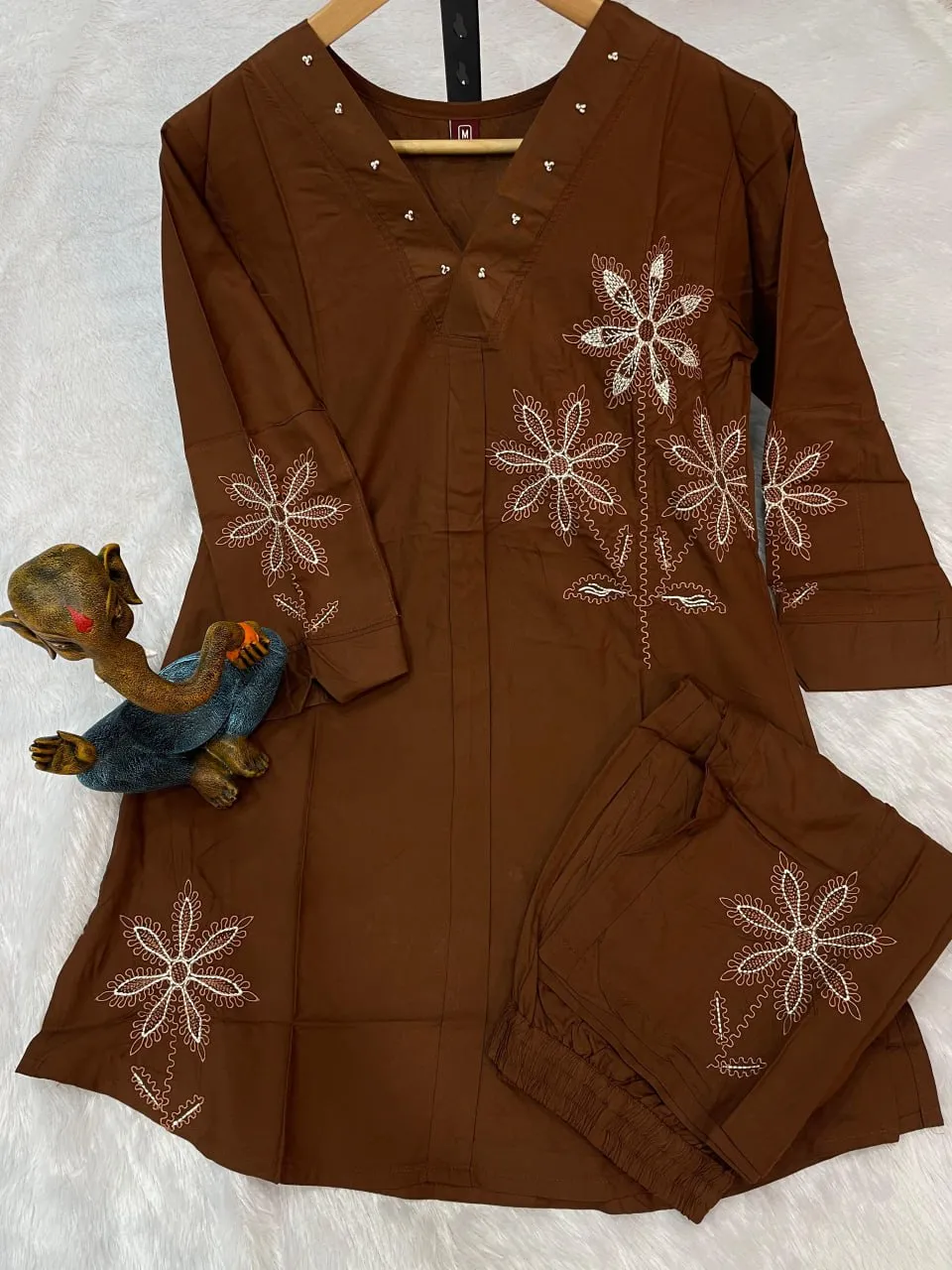 Lila 122 Heavy Rayon Co Ord Set With Embroidery Work