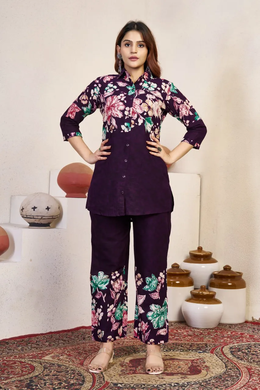 Lila 129 Pure Cotton Designer Co Ord Set Below 1000