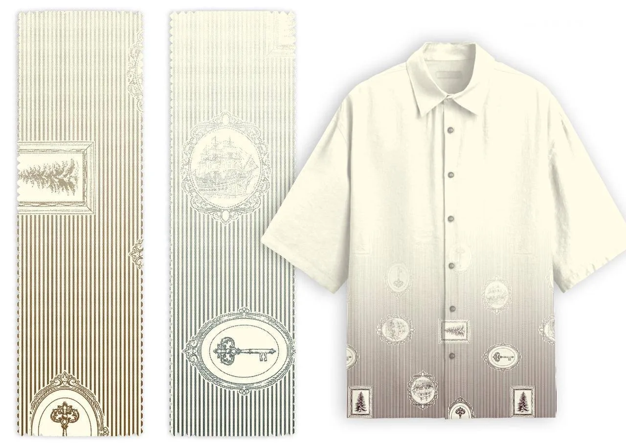 LTT Vol 03 Natural Linen Ombre Printed Shirts Collection