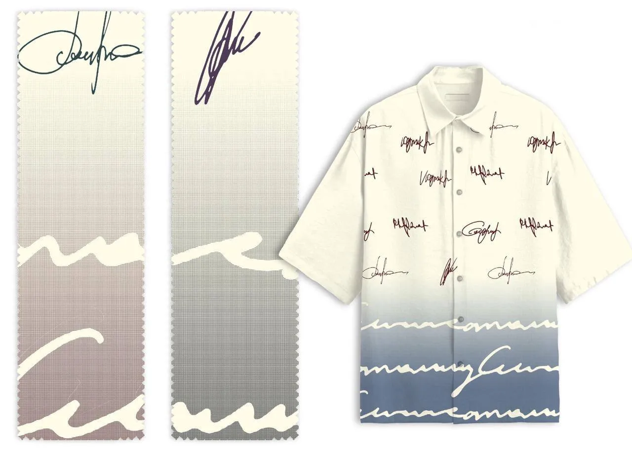 LTT Vol 03 Natural Linen Ombre Printed Shirts Collection