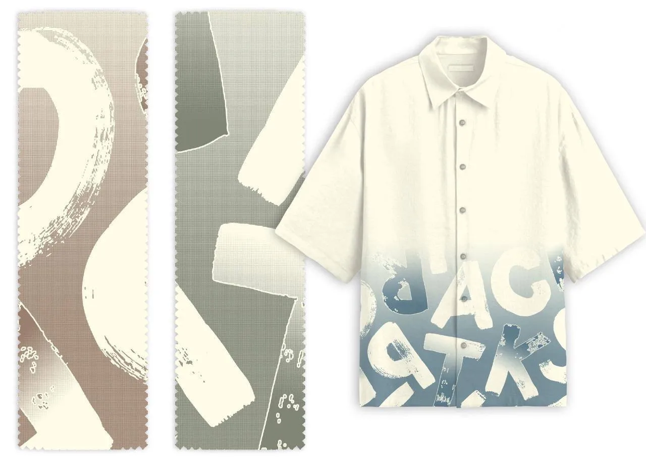 LTT Vol 03 Natural Linen Ombre Printed Shirts Collection