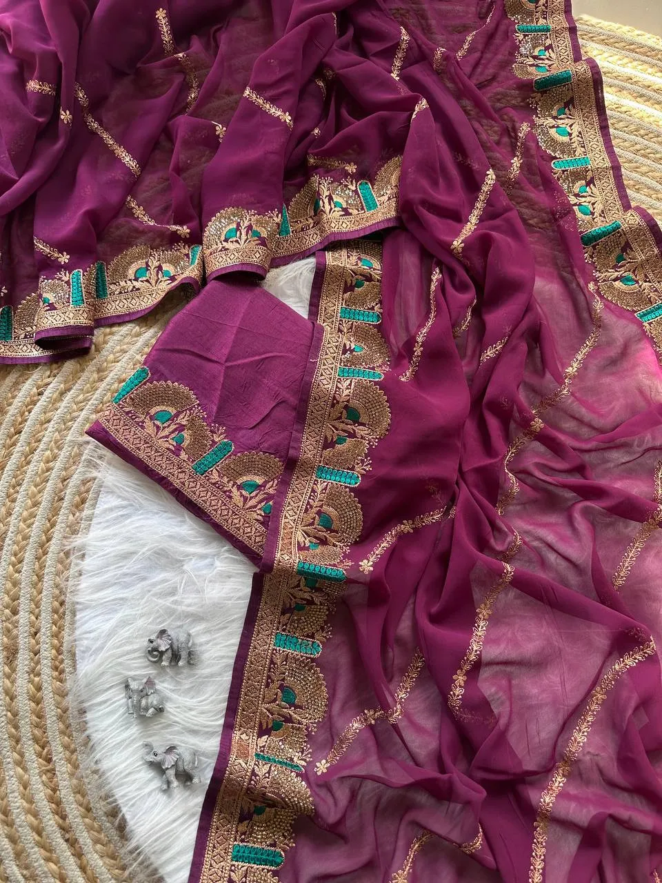 MHV Apasara Pure Georgett Saree Festive Collection