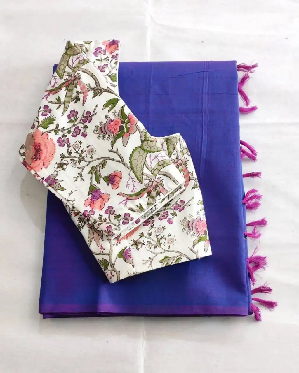 WMS Soft Chanderi Saree With Readymade Blouse 17 Pcs Set