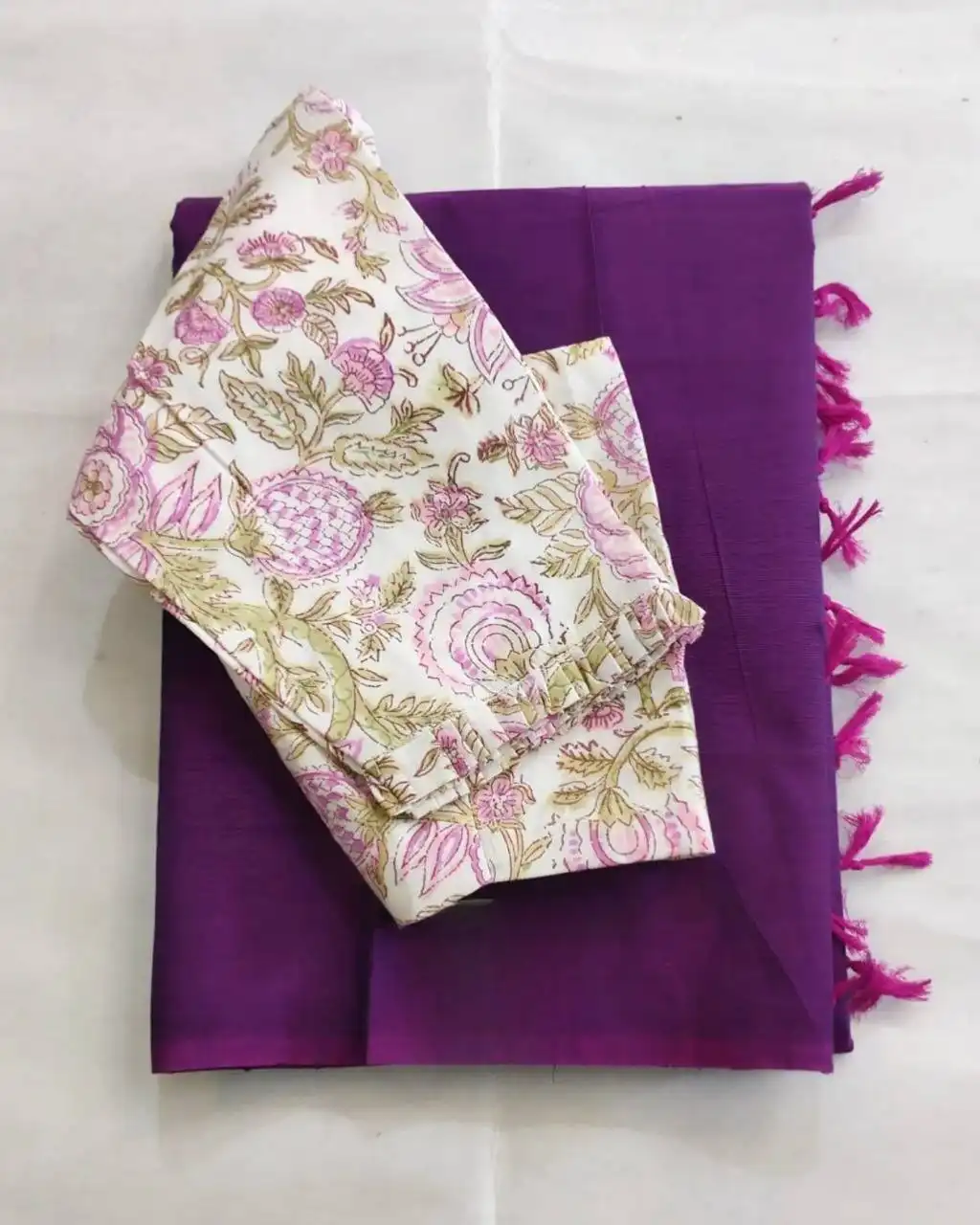 WMS Soft Chanderi Saree With Readymade Blouse 17 Pcs Set