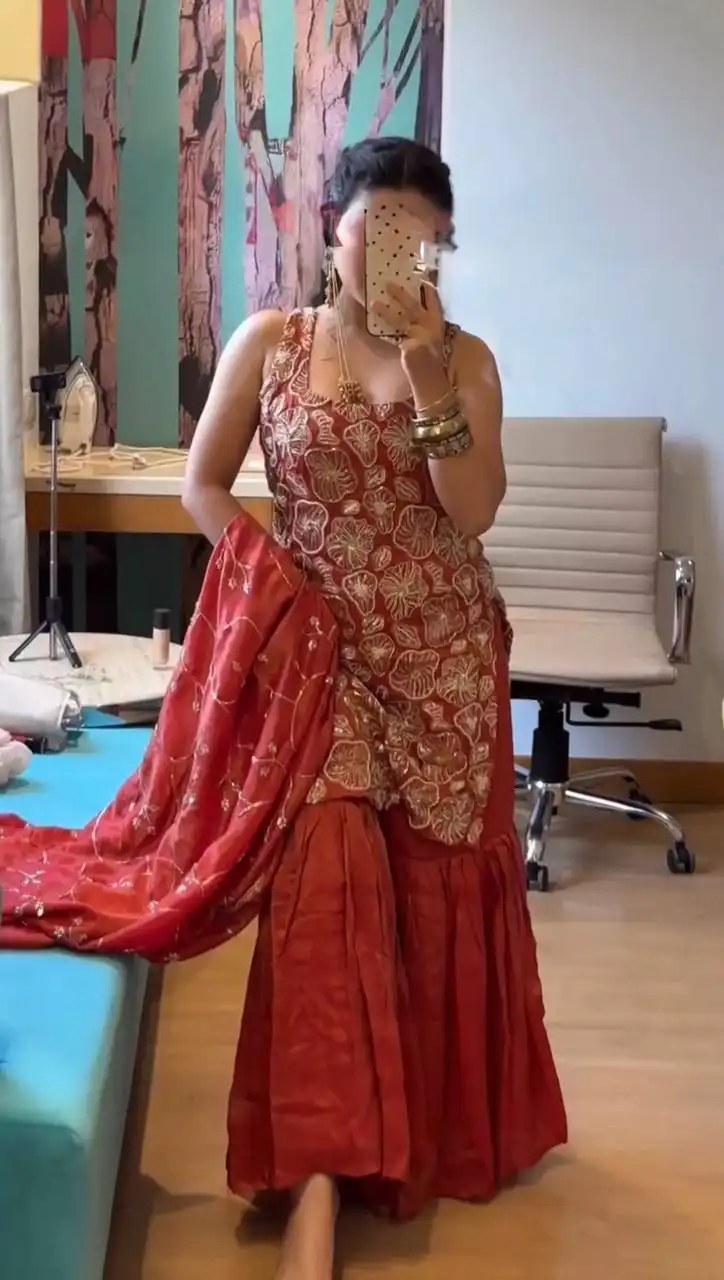 Deepika 5927 Simmer Silk Gharara Suit 04 Pcs Set