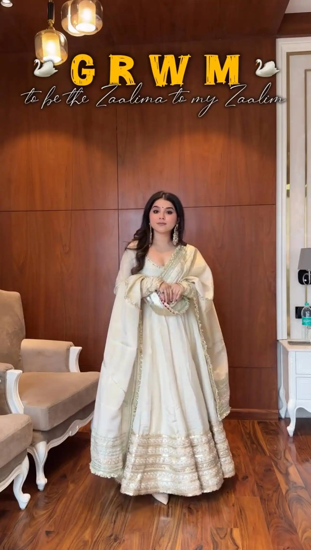 DKT 5078 Chinon Silk Gown Pant Dupatta 04 Pcs Set