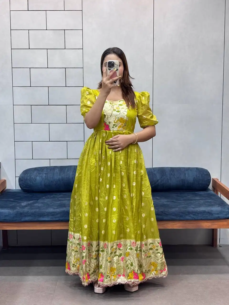 WMS Vol 109 Pure Jacquard Gown 03 Pcs Set