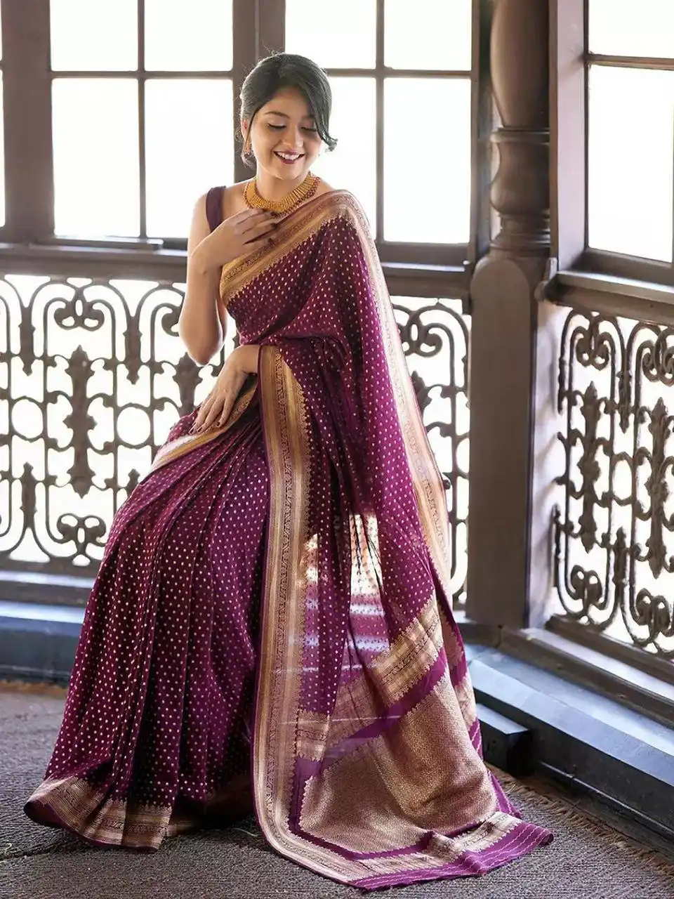 Rani 6056 Soft Lichi Silk Saree Collection Below 500