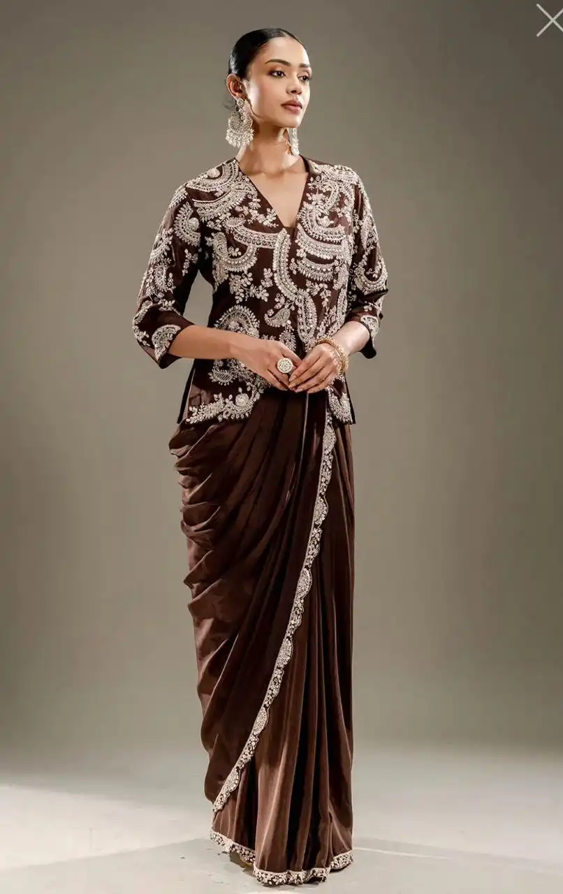 Madhuri 212 Chinon Ready To Wear Sari Blouse Collection