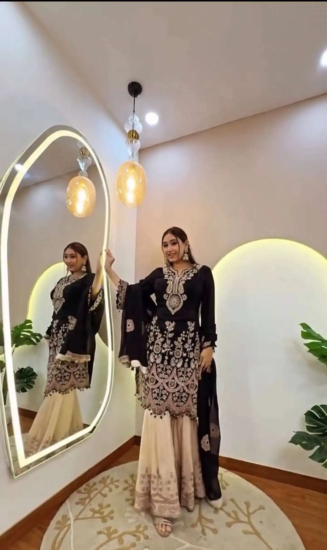 BV 409 French Crape Festive Gharara Suit 04 Pcs Set