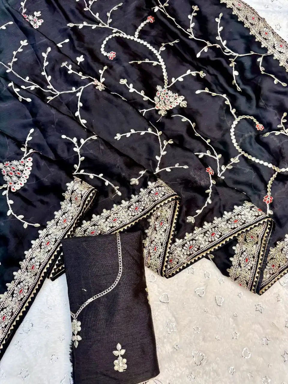 RC1 Vol 67 Satin Chiffon Festival Wear Saree 04 Pcs Set