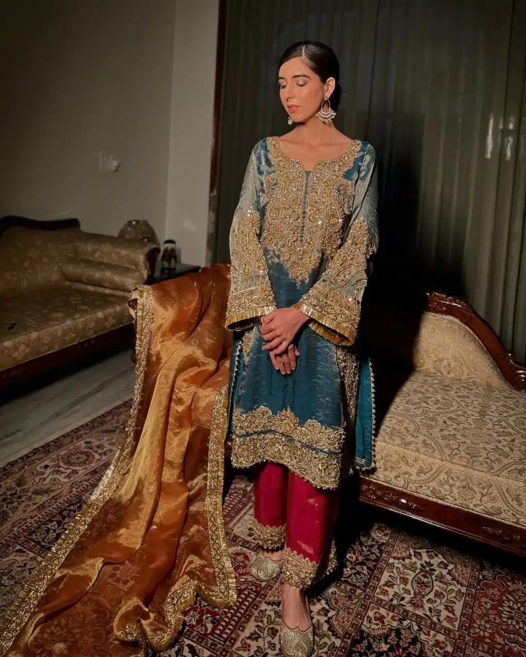 C585 1417 Frendy Silk Designer Readymade Dress 04 Pcs Set