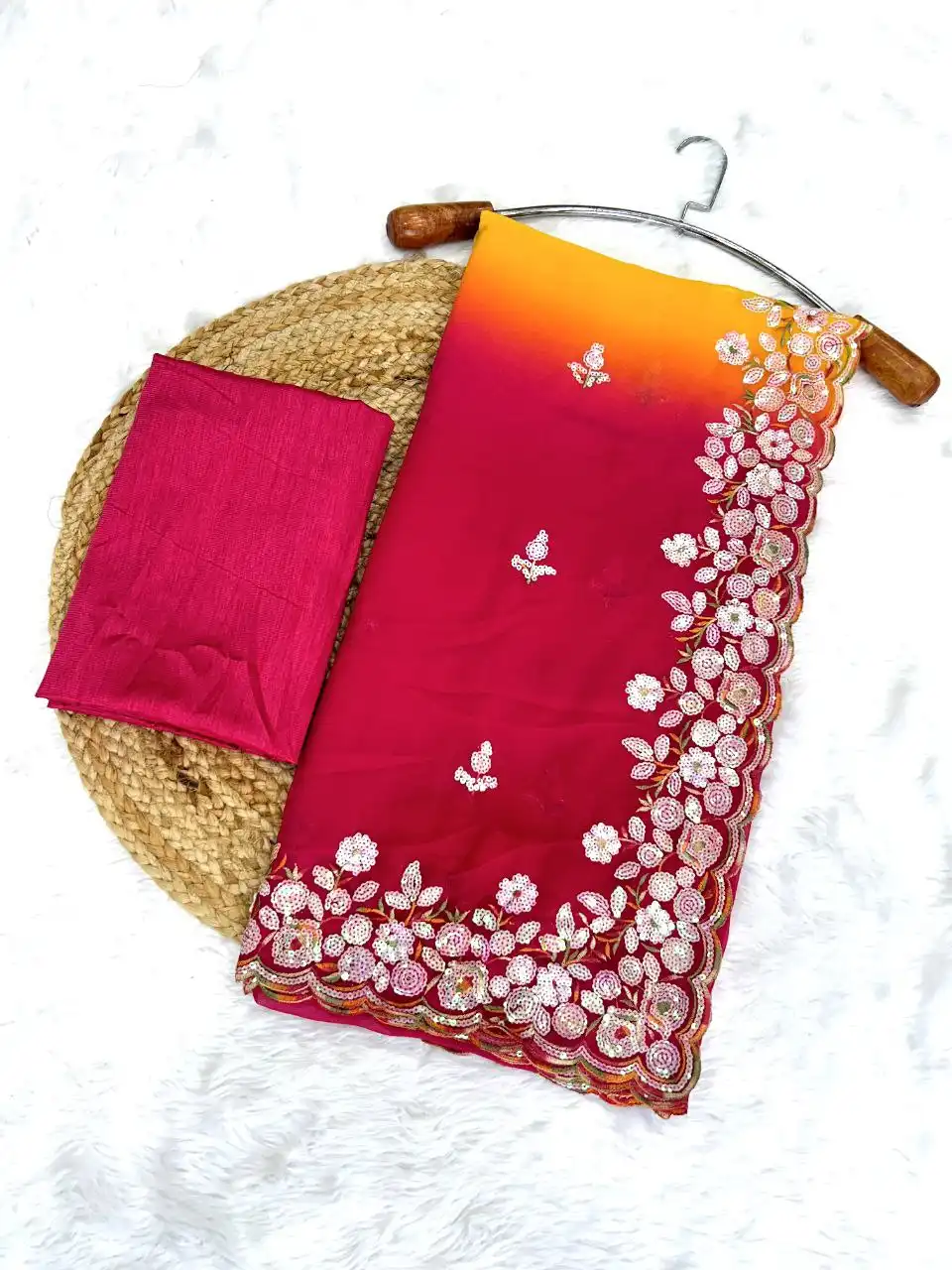 RBC 5076 Fox Georgette Saree With Embroidery Work