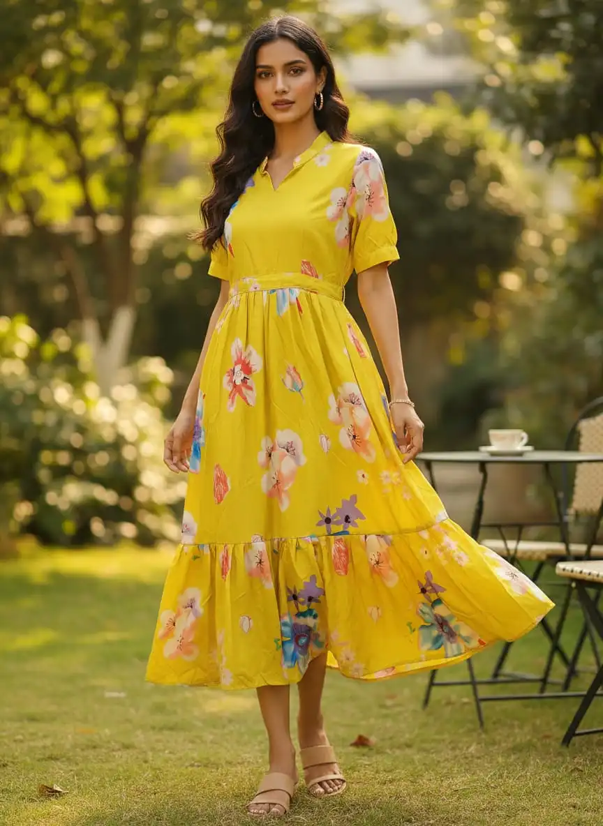 J2 Soft Cotton Printed Frock Kurti 06 Pcs Set