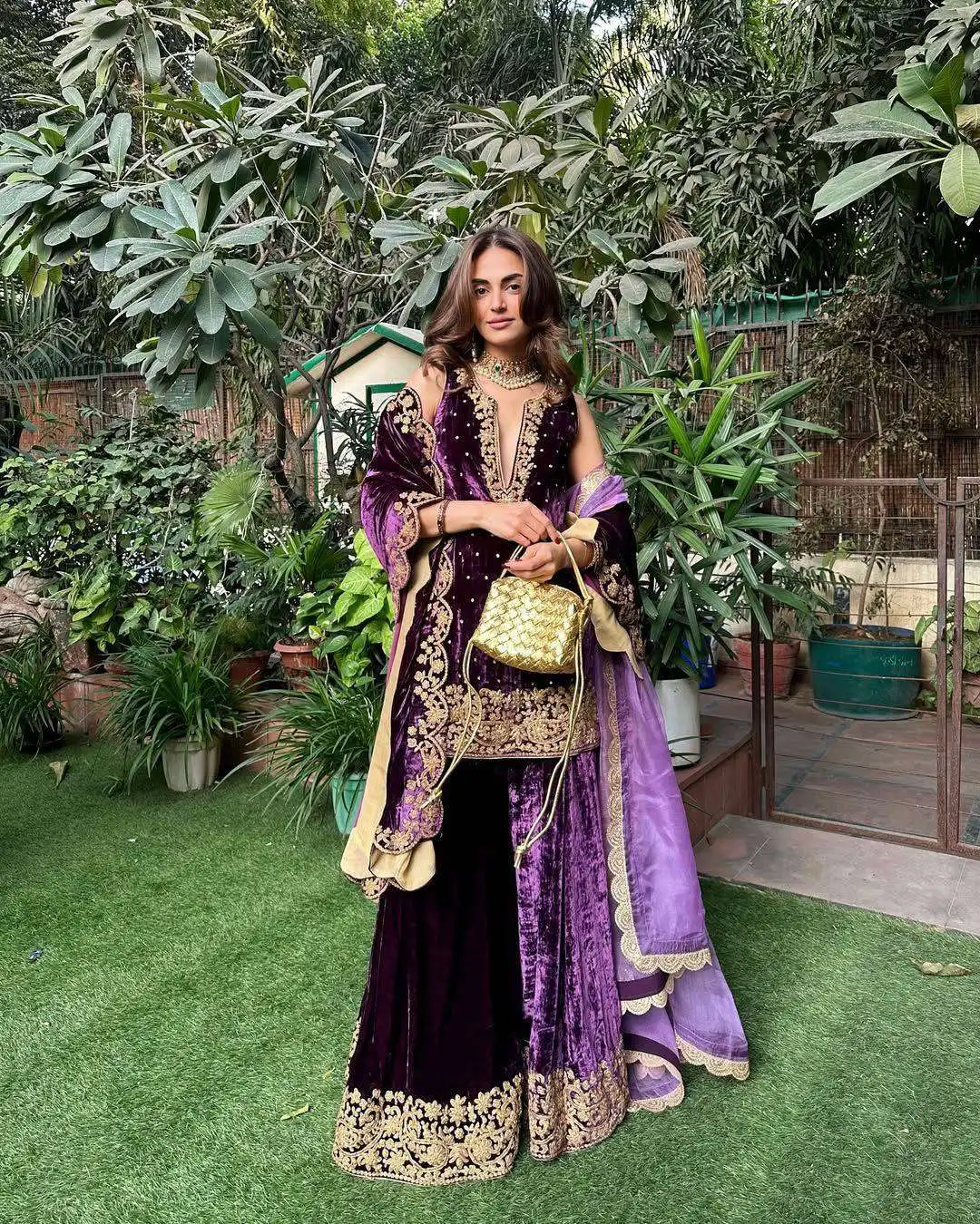 C585 1420 Velvet Festival Readymade Dress 04 Pcs Set