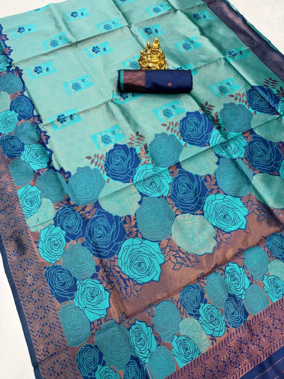 Laxmi 942 Banarasi Silk Floral Saree 05 Pcs Set