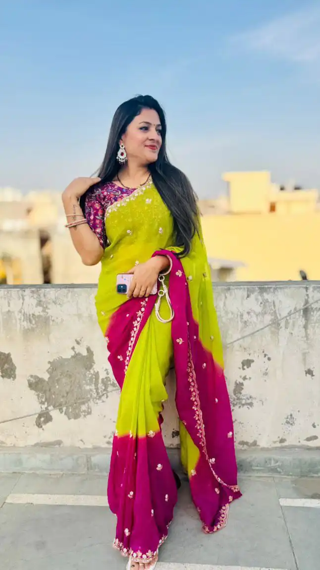 RC1 Vol 73 Churchy Chiffon Embroidery Saree 02 Pcs Set