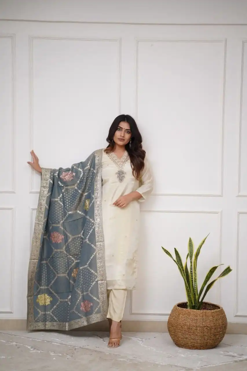 ATQ Vol 28 Chandri Silk Readymade Dress 05 Pcs Set