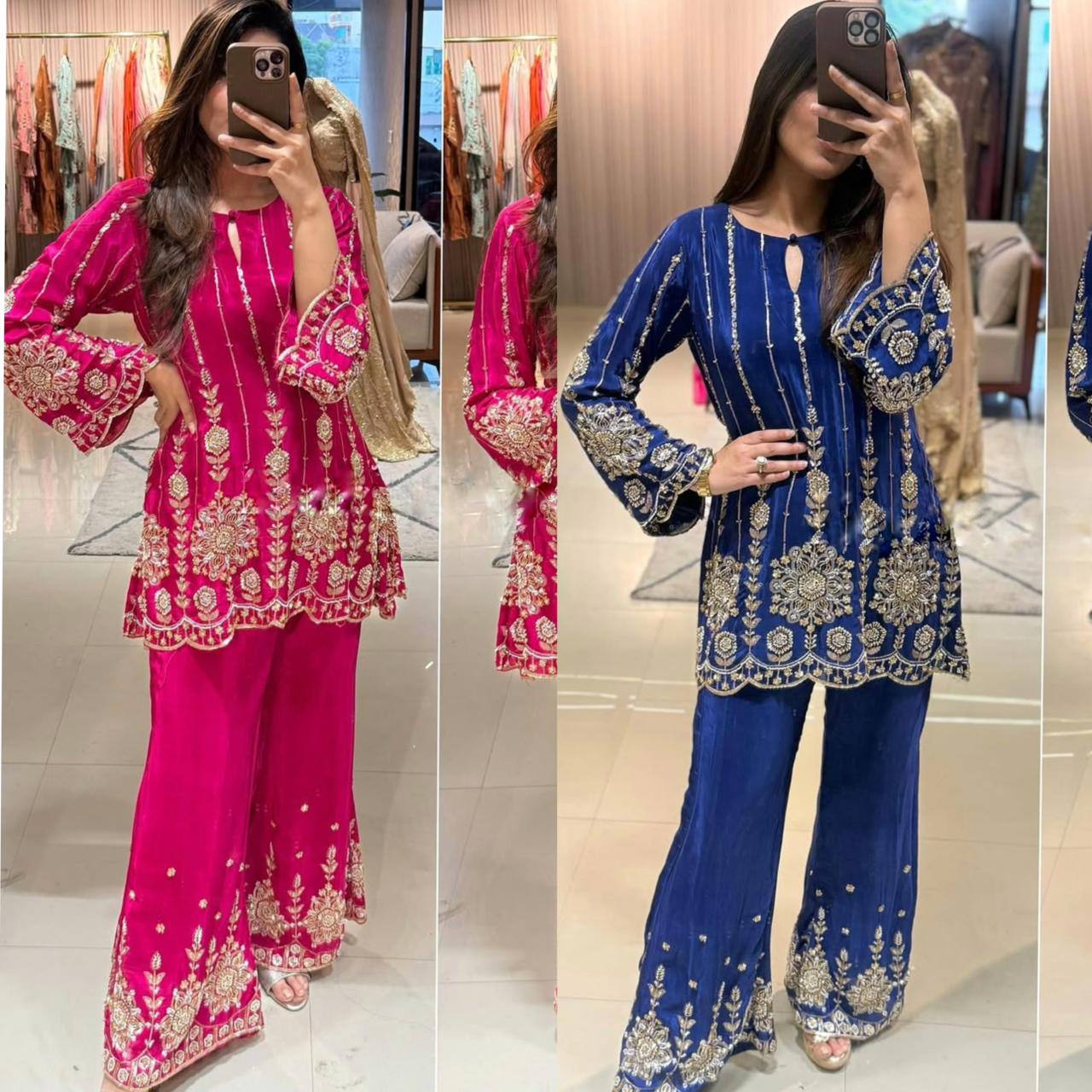 SBD 1801 Chinon Silk Plazo Kurti Festive Collection