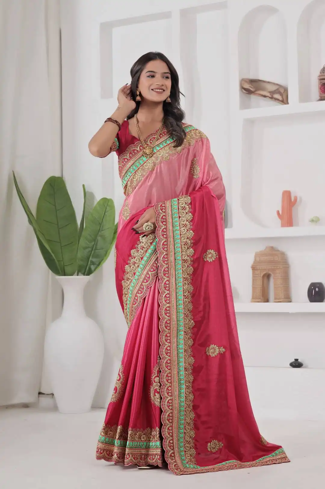 DKT 5140 Chinon Silk Pedding Festival Saree