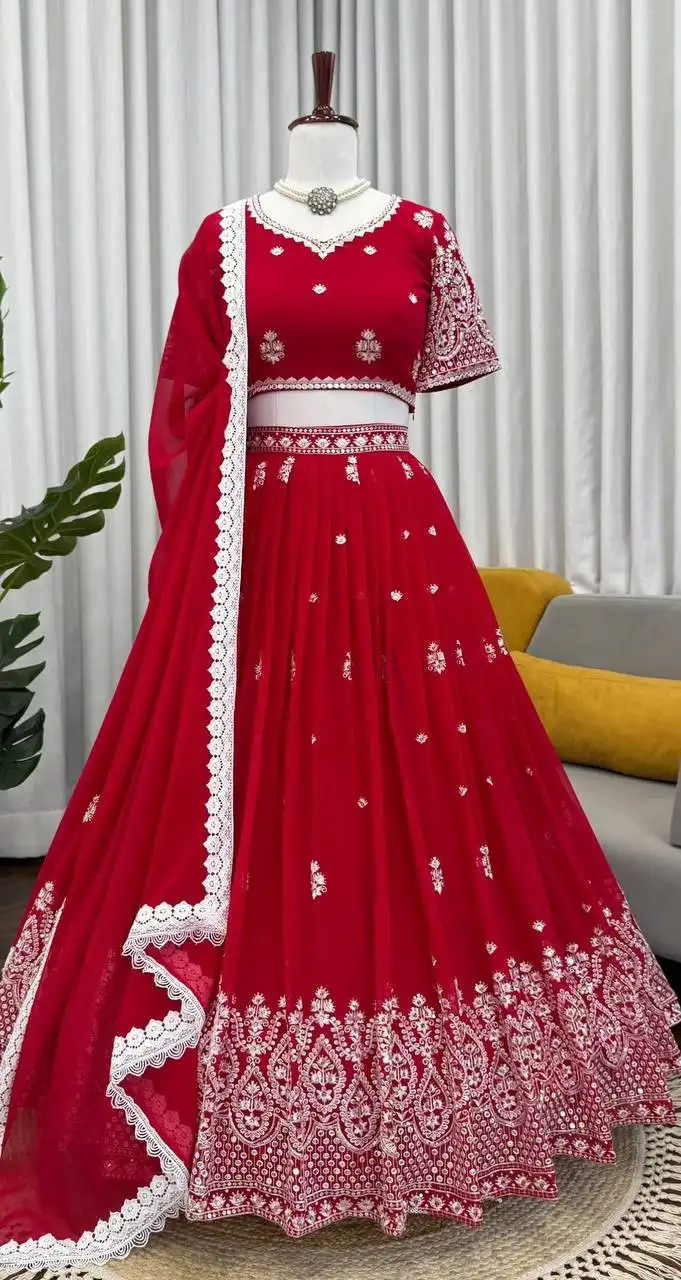 Deepika 382 Foux Gorgette Wedding Lehenga Choli