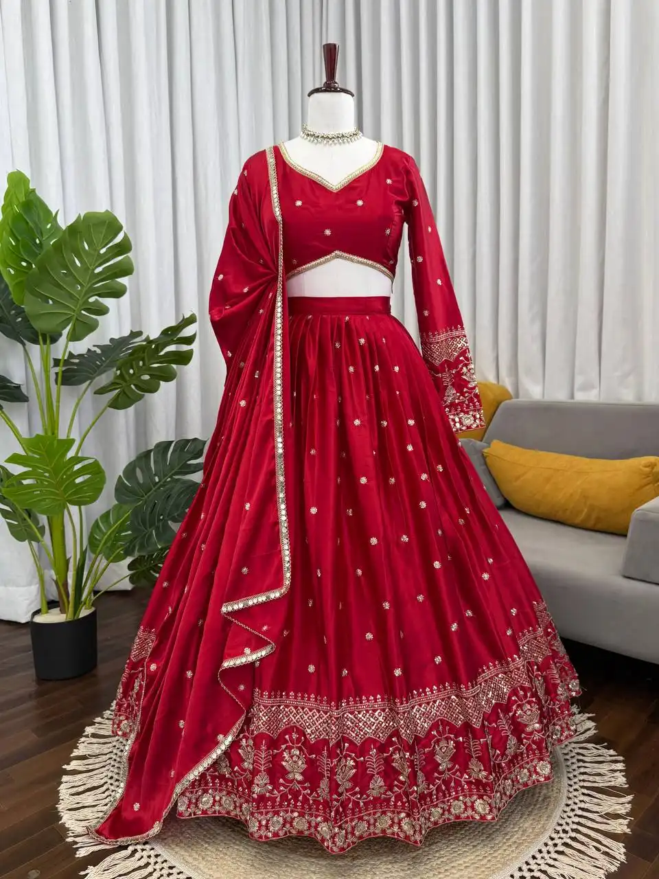 Deepika 384 Japan Satin Sequnce Work Lehenga Choli