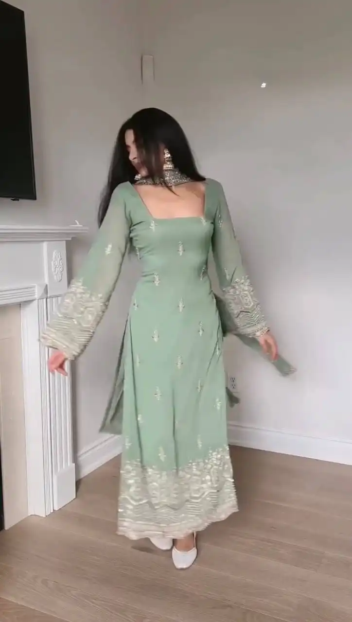 Deepika 5947 Foux Gorgette Readymade Dress