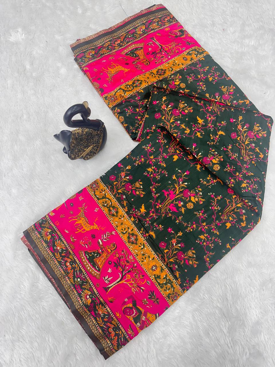 Laxmi 947 Soft Rajwadi Pashmina Silk Saree 08 Pcs Set