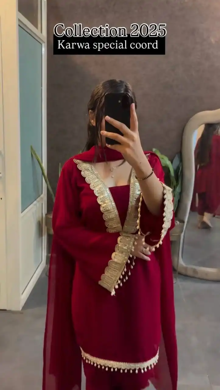 Sabina 5306 Faux Georgette Kurti Pant Dupatta 4 Pcs Set