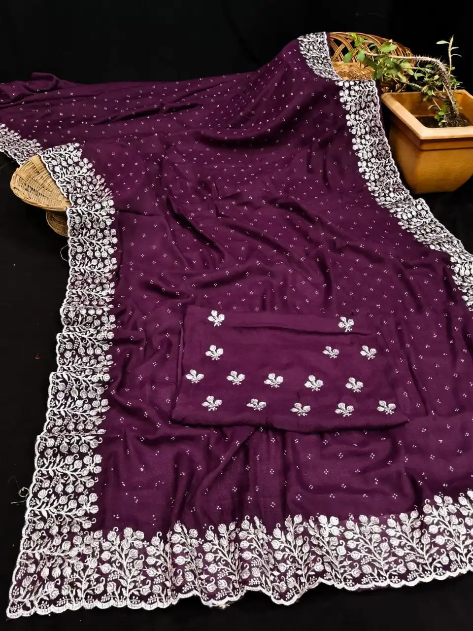 RC1 Star Georgette Silk Festive Wear Saree 04 Pcs Set