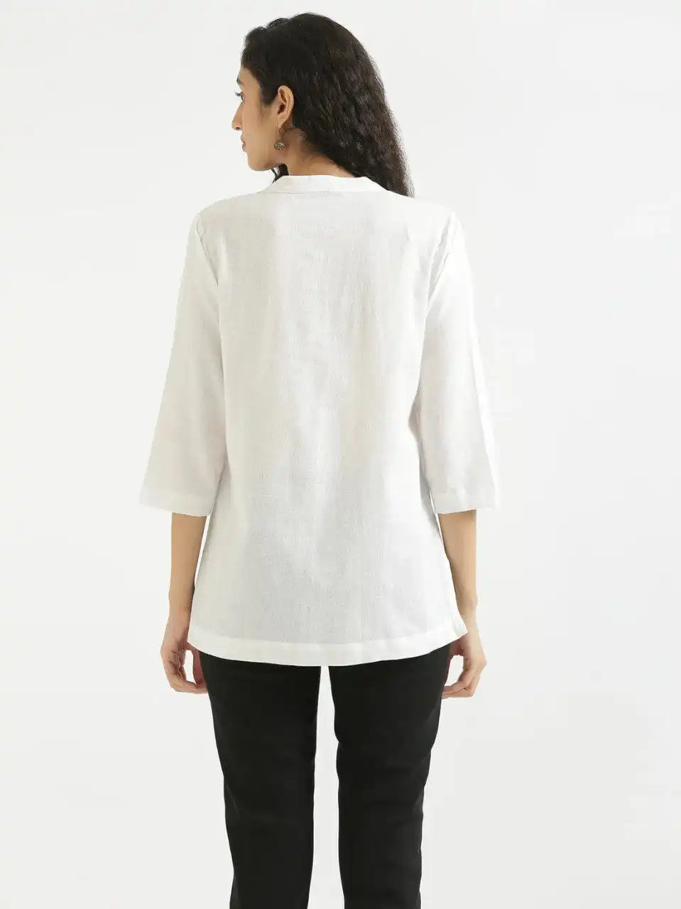 Shiv Vol 56 White Cotton Short Top 05 Pcs Set