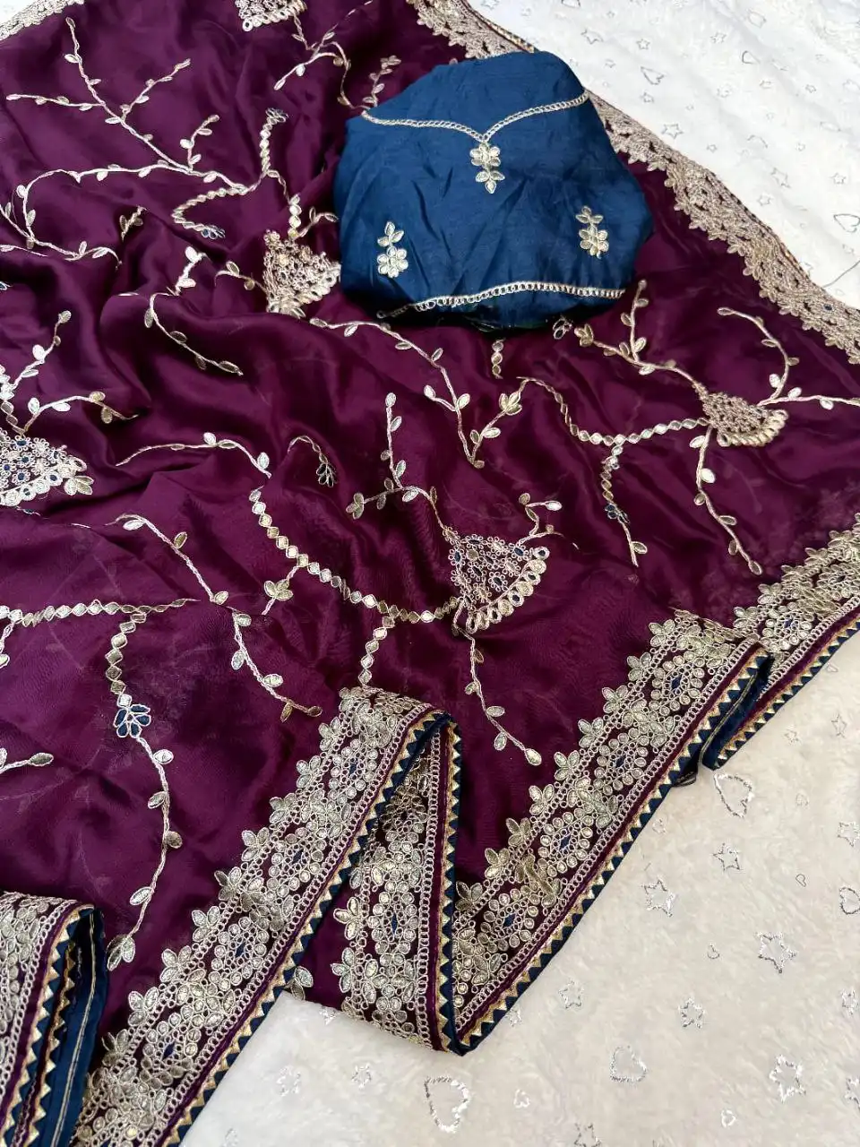 RC1 Vol 67 Satin Chiffon Festival Wear Saree 04 Pcs Set