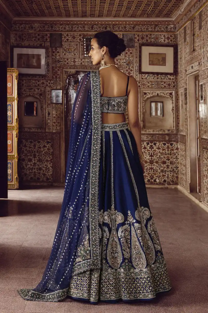 HCR 1097 Heavy Slub Silk Wedding Lehenga Choli
