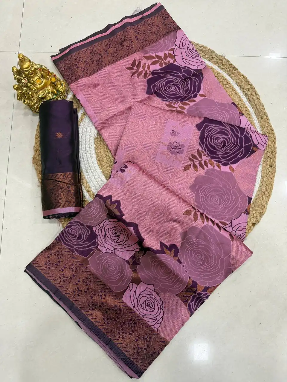 Laxmi 942 Banarasi Silk Floral Saree 05 Pcs Set