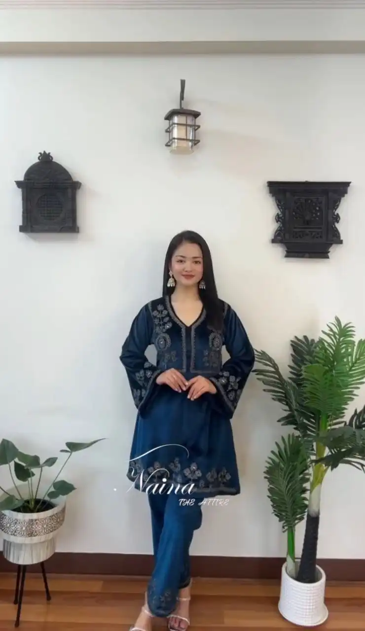 ASD 7088 Viscos Velvet Co Ord Set 02 Pcs Set