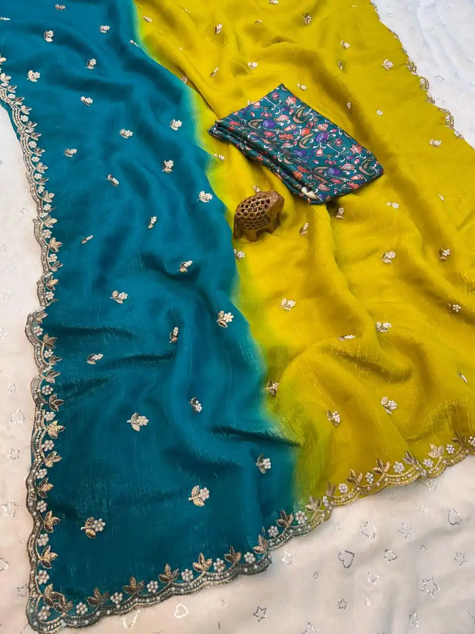 RC1 Vol 73 Churchy Chiffon Embroidery Saree 02 Pcs Set