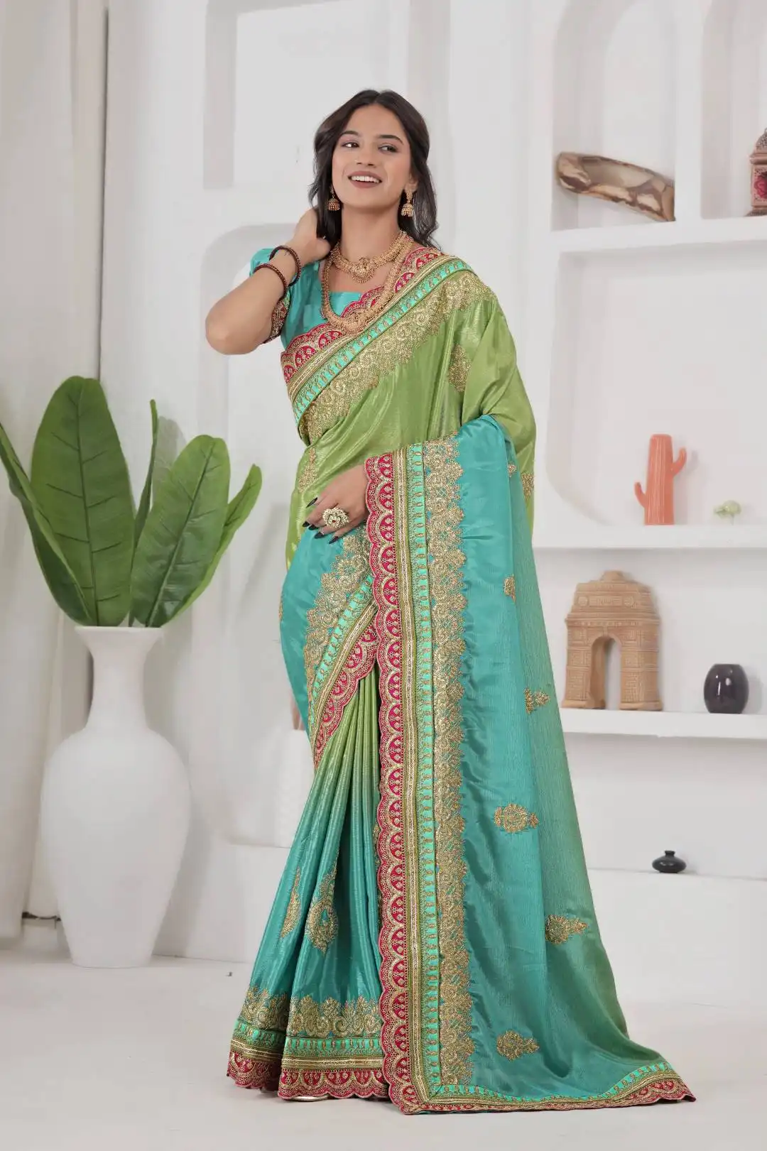 DKT 5140 Chinon Silk Pedding Festival Saree