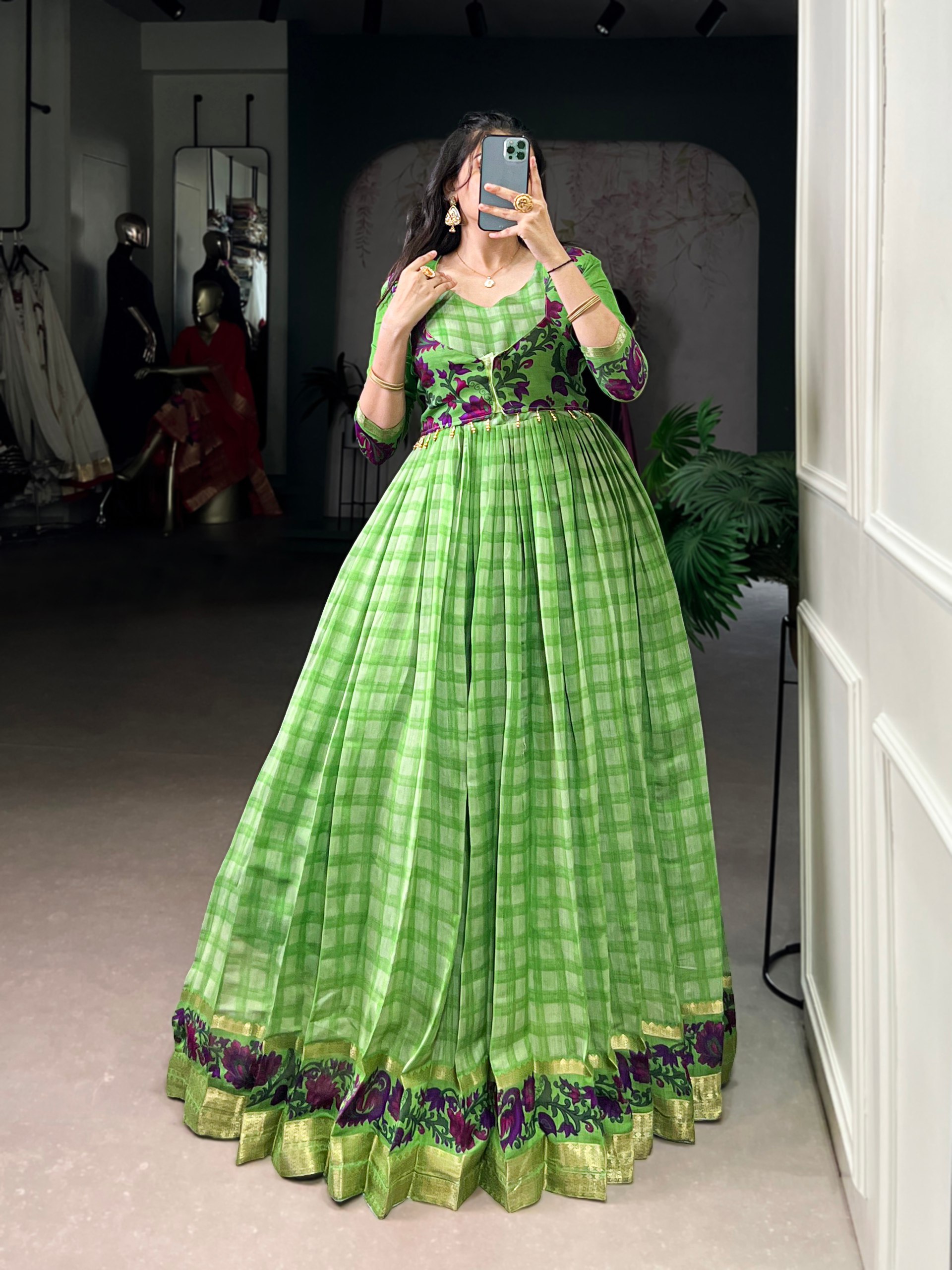 WWM 5034 Polyester Viscose Gown 04 Pcs Set