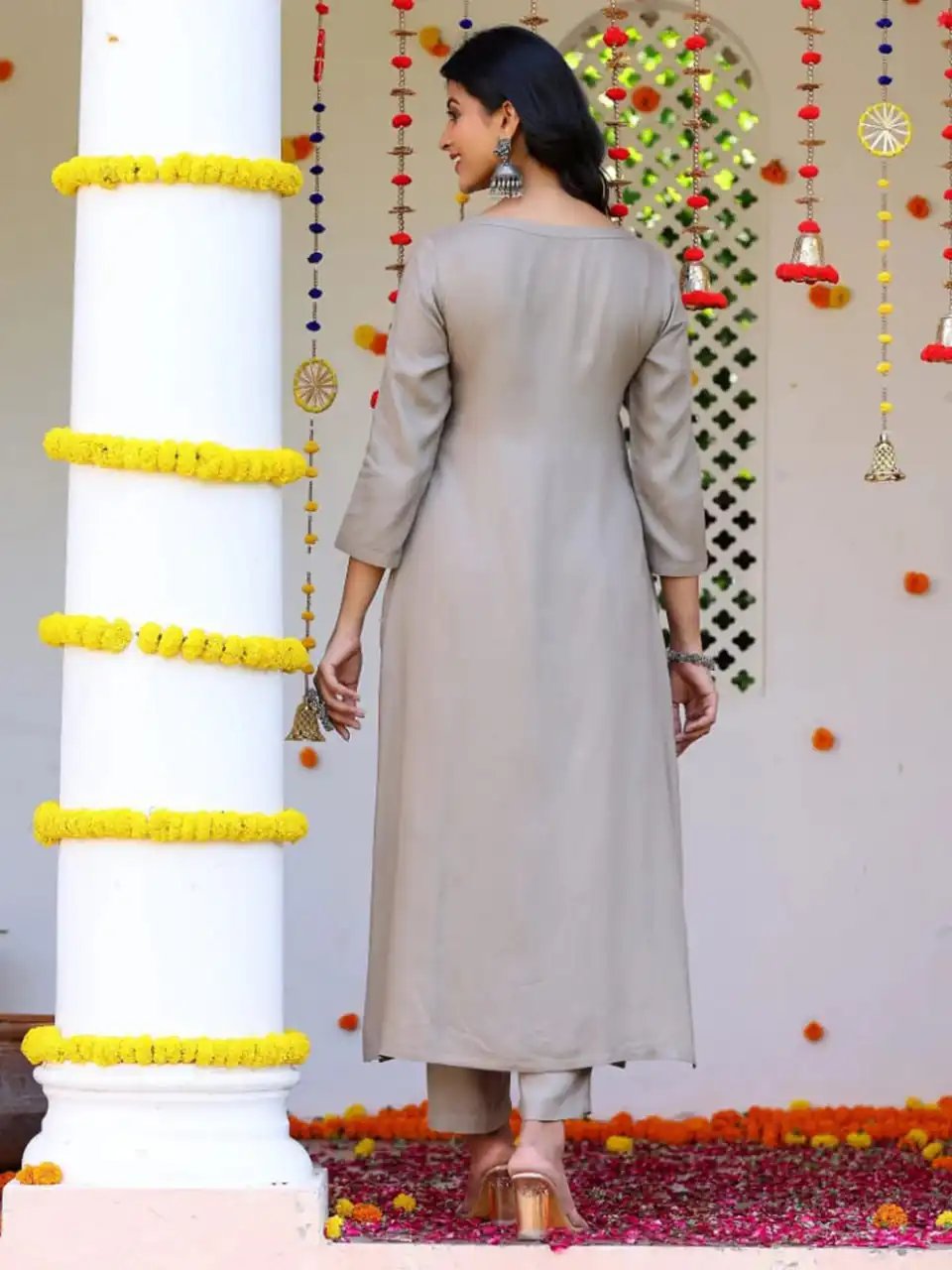 Shiv Vol 44 Grey Cotton Slub Readymade Dress 04 Pcs Set