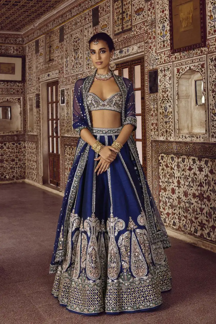 HCR 1097 Heavy Slub Silk Wedding Lehenga Choli