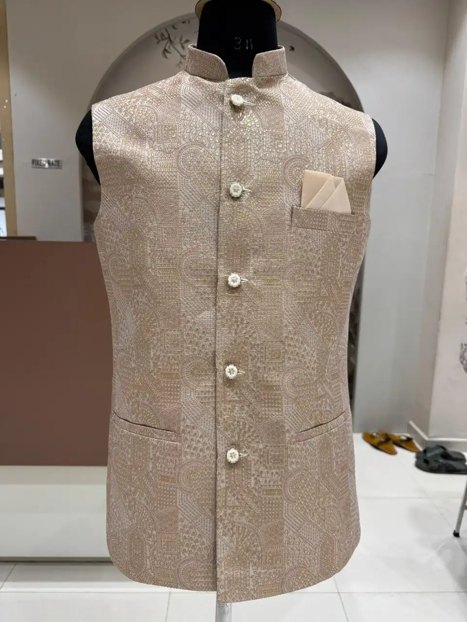 VTR Presenting Jacquard Nehru Jacket Wedding Wear
