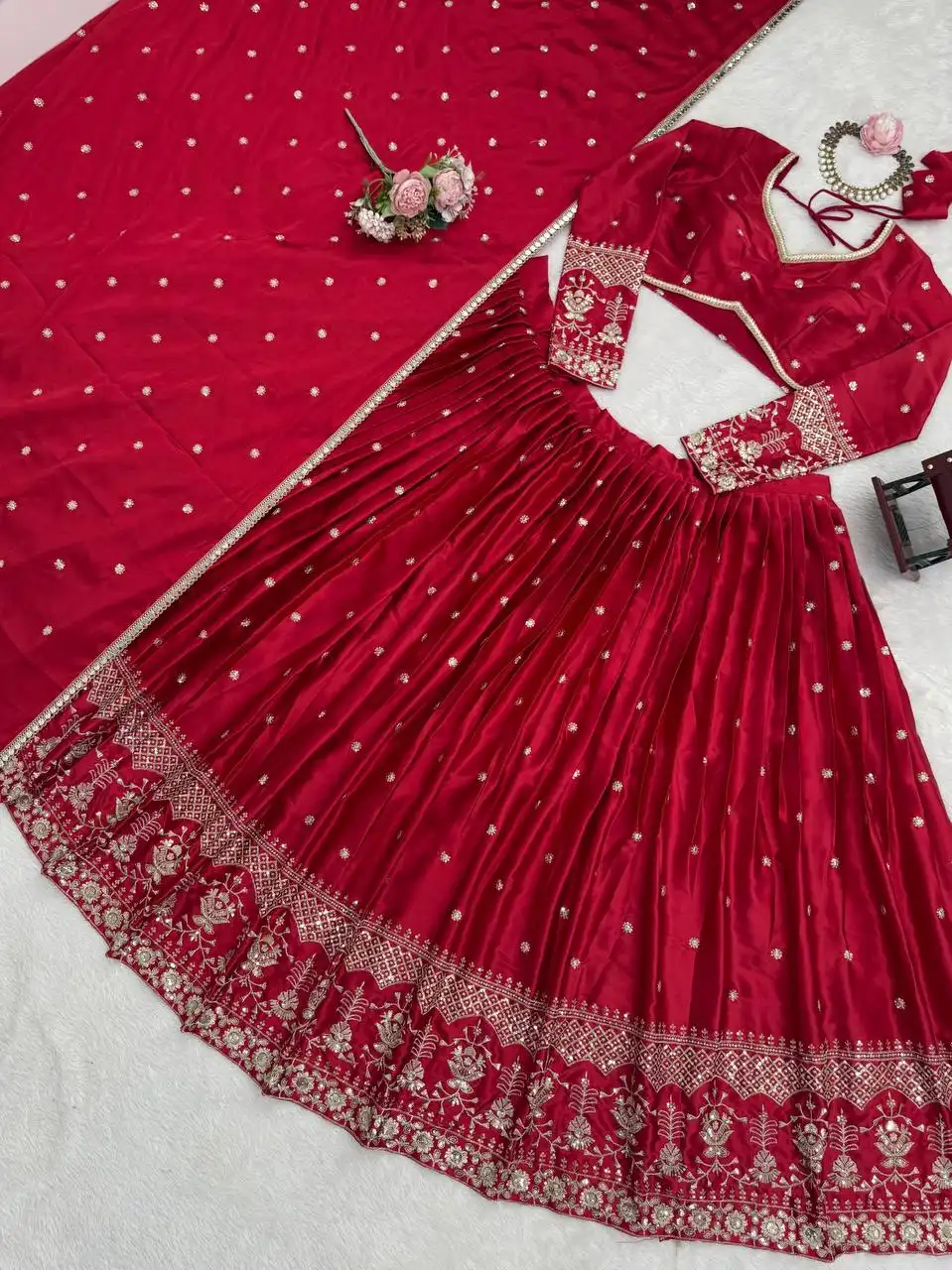 Deepika 384 Japan Satin Sequnce Work Lehenga Choli