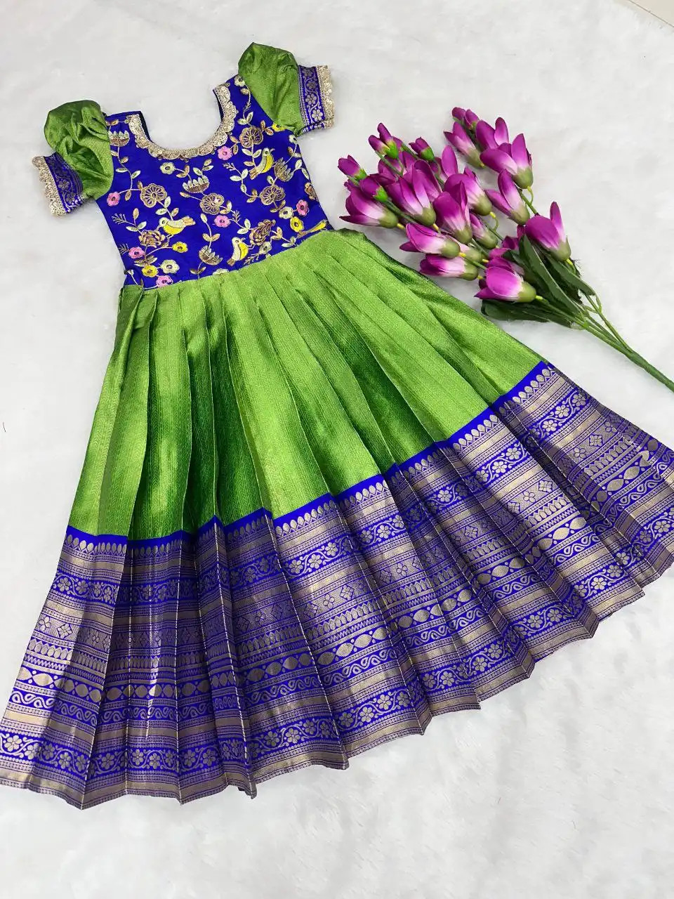 Pari Silk Gown Kid Wear Festival Collection