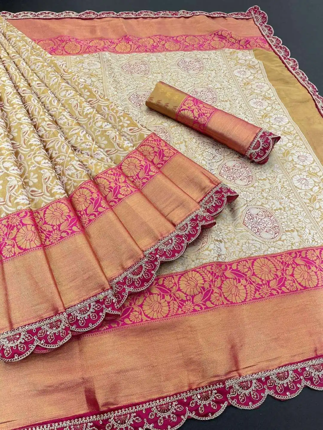 Laxmi 752 Kanjivaram Pattu Silk Wedding Saree 03 Pcs Set